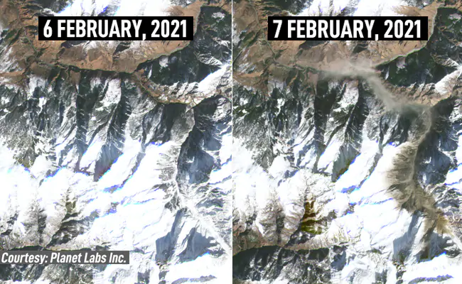HamaraTimes.com | Exclusive: Satellite photos of Uttarakhand natural disaster site before and after - Exclusive: उत्तराखंड के प्राकृतिक आपदा स्थल की पहले और बाद की सैटेलाइट तस्वीरें